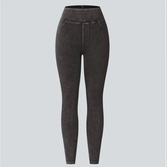 🆕 HALARA Flex High Waisted Pocket Denim Casual Leggings - Picture 7 of 10
